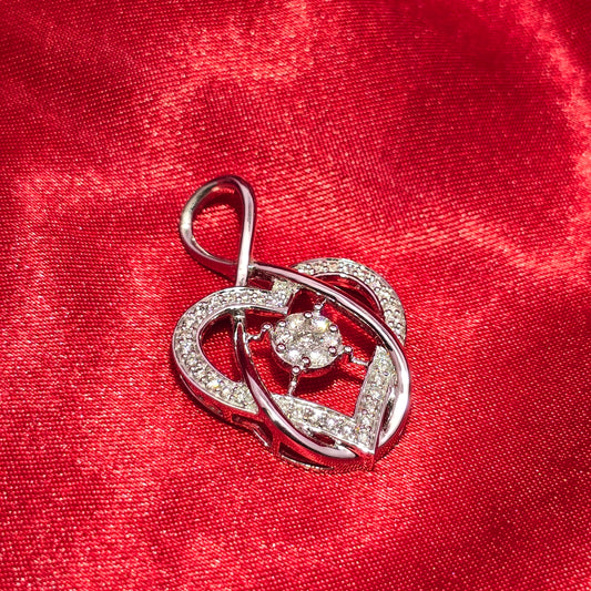 Elegant Heart Pendant 0.67 Ct. Diamond 10K White Gold