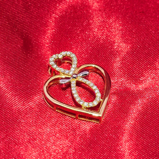 Ladies Heart with Infinity Pendant with 0.27 ctw Diamonds and Box Chain 10K Gold