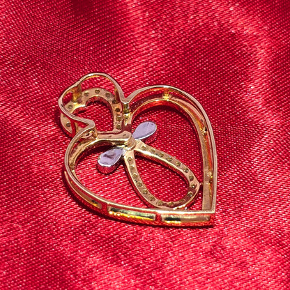Ladies Heart with Infinity Pendant with 0.27 ctw Diamonds and Box Chain 10K Gold