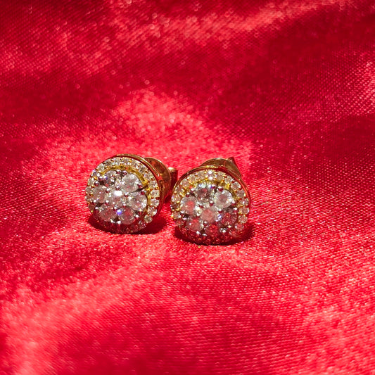 Circle Earrings 0.62 ctw Diamond 10K Yellow Gold