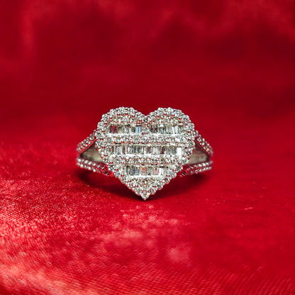 Heart Ring 1.02 ctw Diamond 10K White Gold