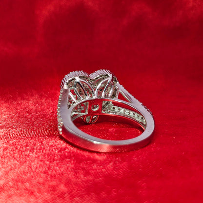 Heart Ring 1.02 ctw Diamond 10K White Gold