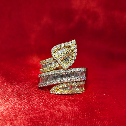 Crossover Band Ring 1.76 ctw Diamond 10K Yellow Gold