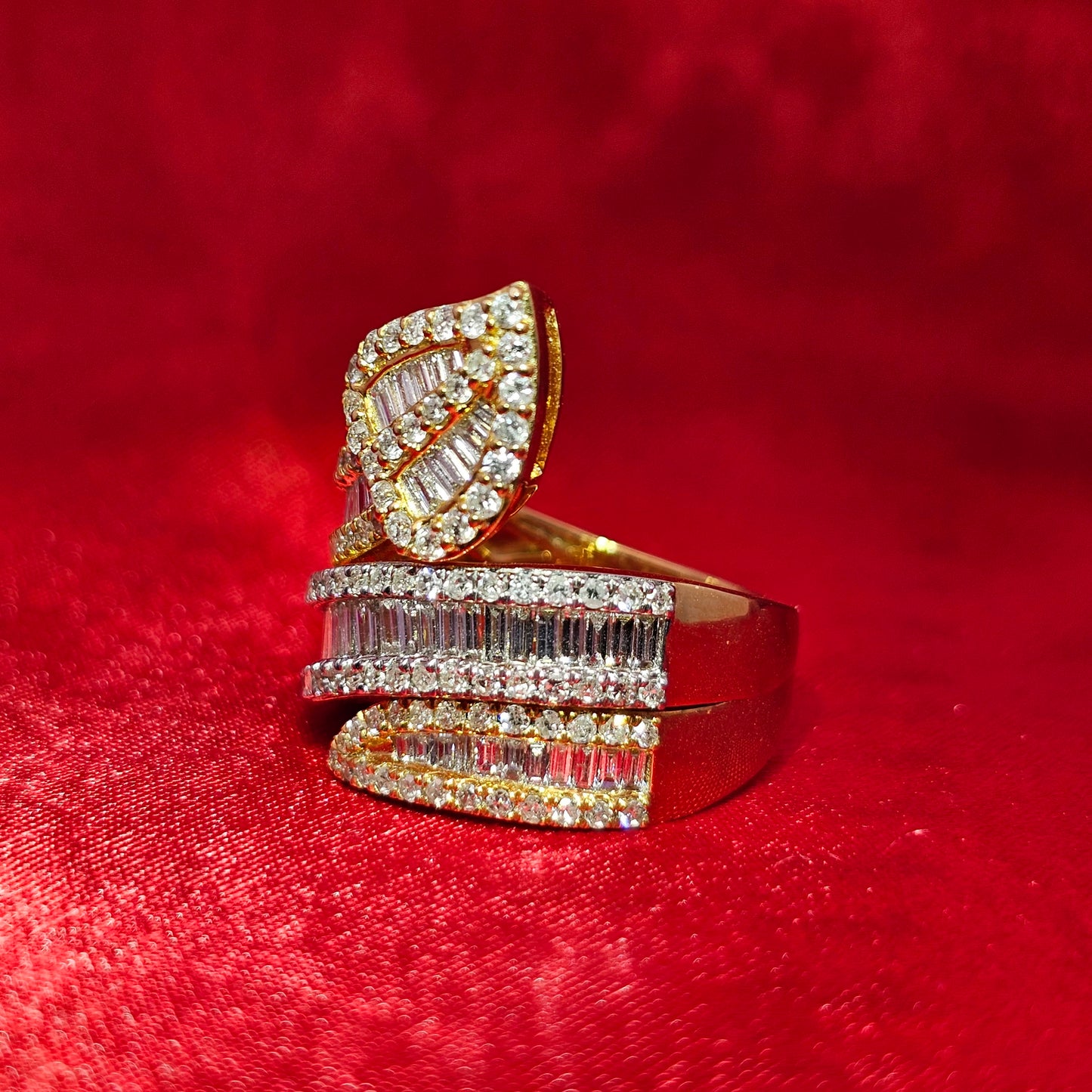 Crossover Band Ring 1.76 ctw Diamond 10K Yellow Gold