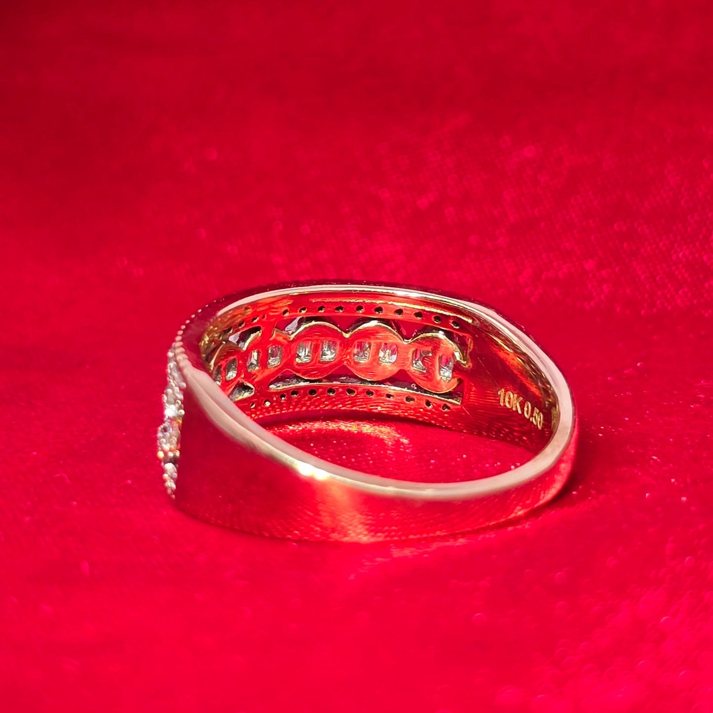 Round Baguette Ring 0.50 ctw Diamond 10K Yellow Gold