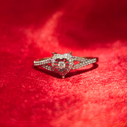 Heart Ring 0.15 ctw Diamond 10K Yellow Gold