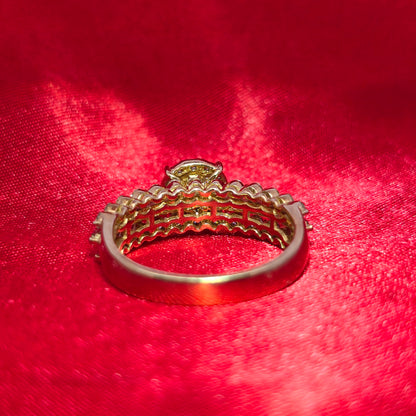 Round and Baguette Engagement Ring 2.00 ctw Diamond 10K Yellow Gold