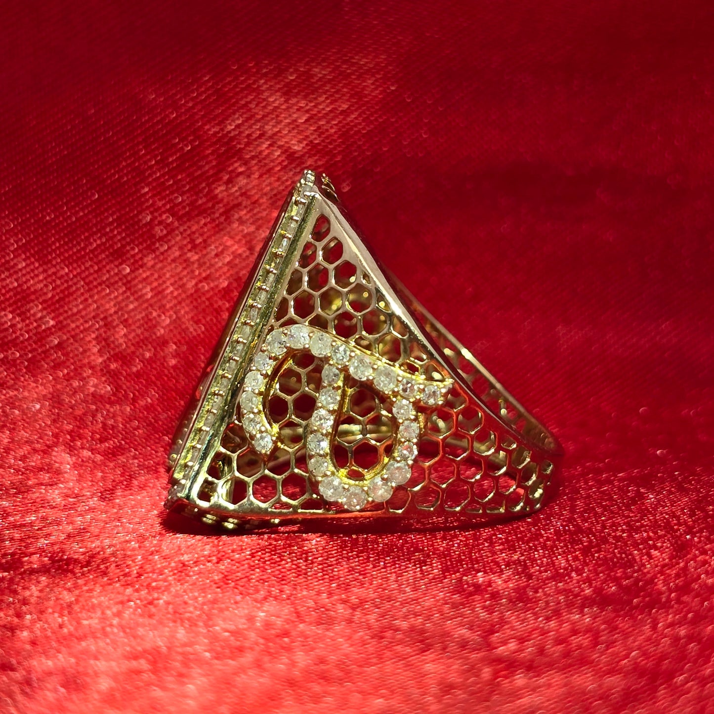 "A" Initial Ring 1.75 ctw Diamond 10K Yellow Gold