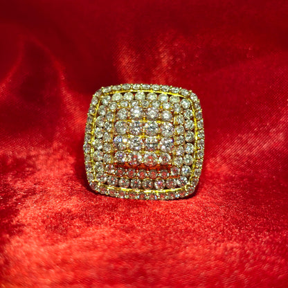Round Cut Ring 5.10 ctw Diamond 14K Yellow Gold
