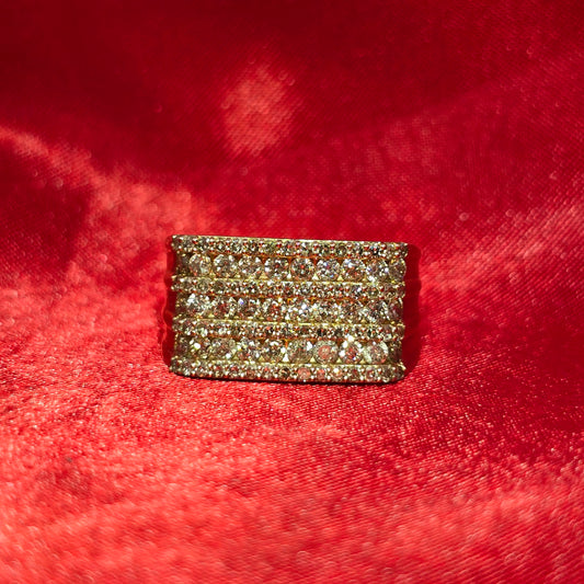 Round Ring 1.75 ctw Diamond 10K Yellow Gold