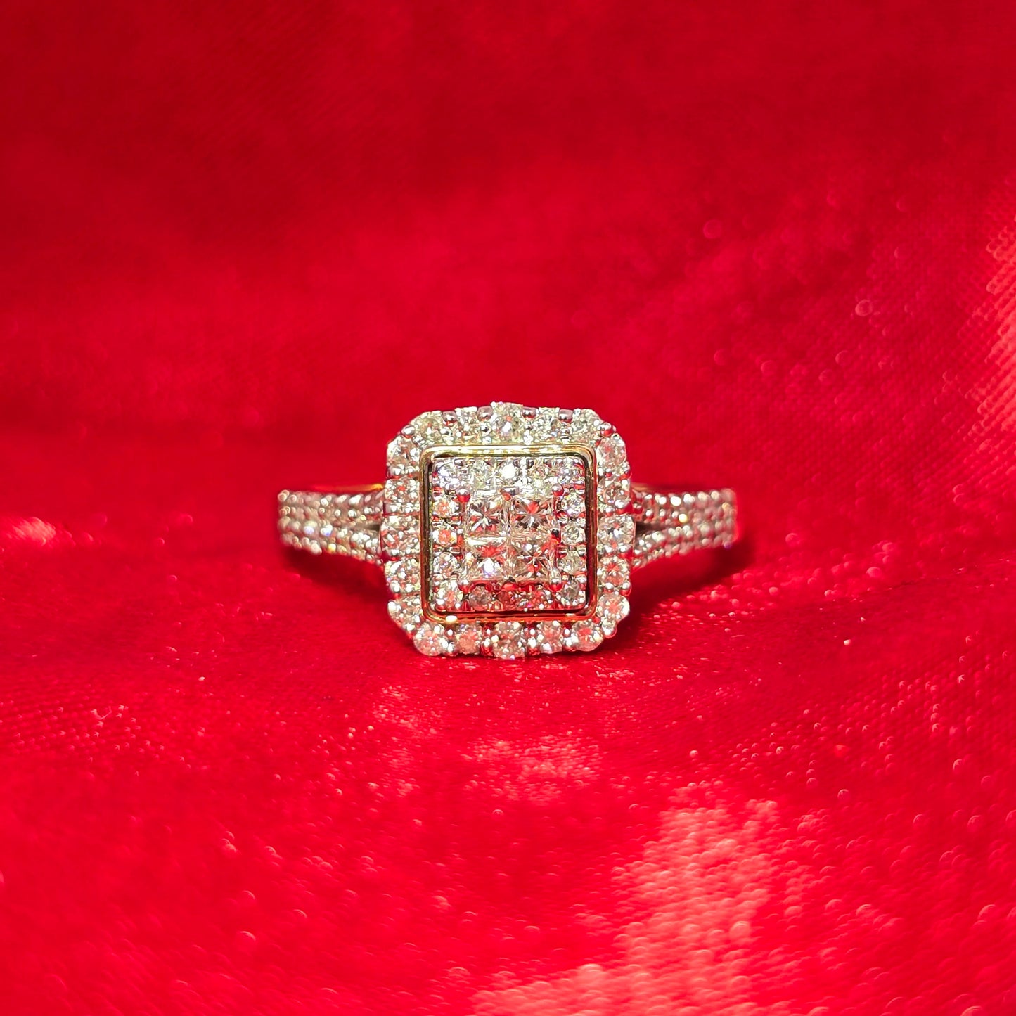 Diamond Square Shaped Ring 0.50 ctw 10K Yellow Gold