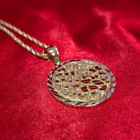 10k Gold Rope Chain & Pendant