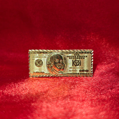 10K Gold Hundered Dollar Bill Ring