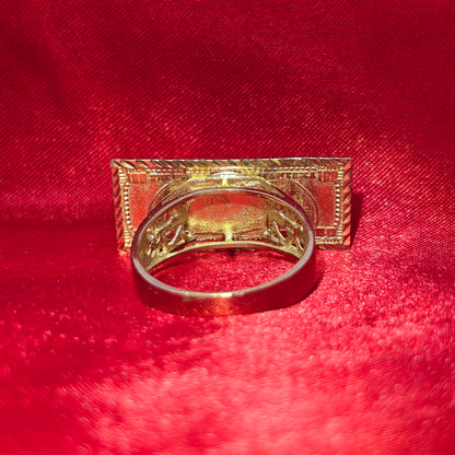 10K Gold Hundered Dollar Bill Ring