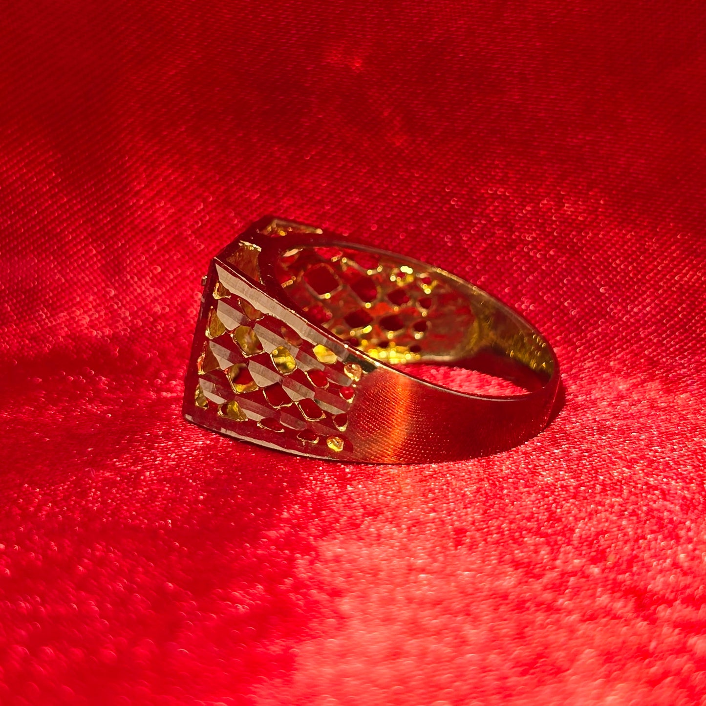 10K Mens Initial "K" Gold Ring