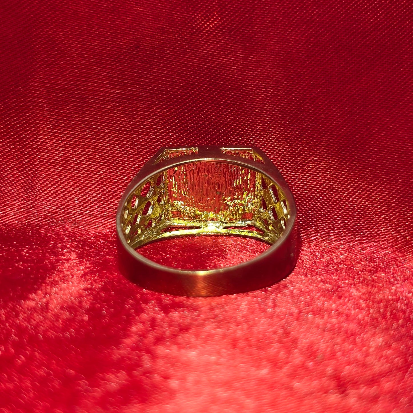 10K Mens Initial "K" Gold Ring