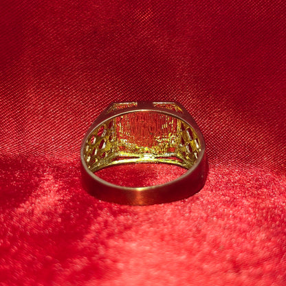 10K Mens Initial "K" Gold Ring