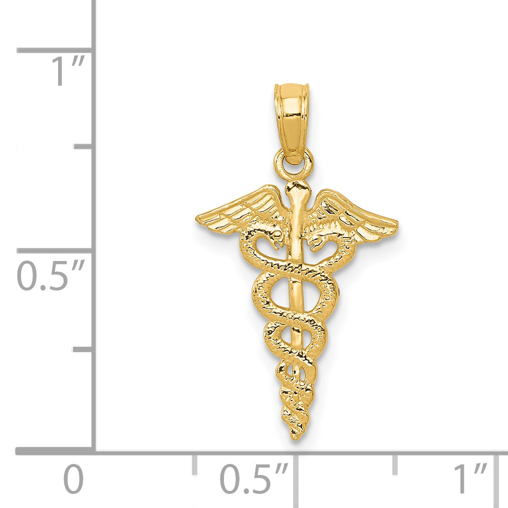 14k Caduceus Pendant