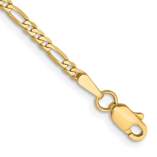 14k 2.25mm Flat Figaro Chain