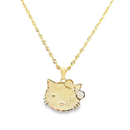 10K Gold "Charming Hello Kitty" Pendant 20inch chain included