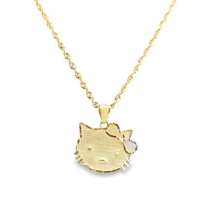 10K Gold "Charming Hello Kitty" Pendant 20inch chain included