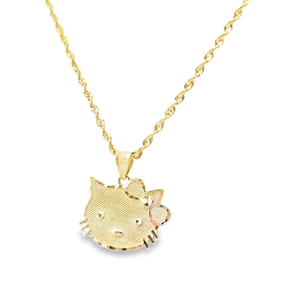 10K Gold "Charming Hello Kitty" Pendant 20inch chain included