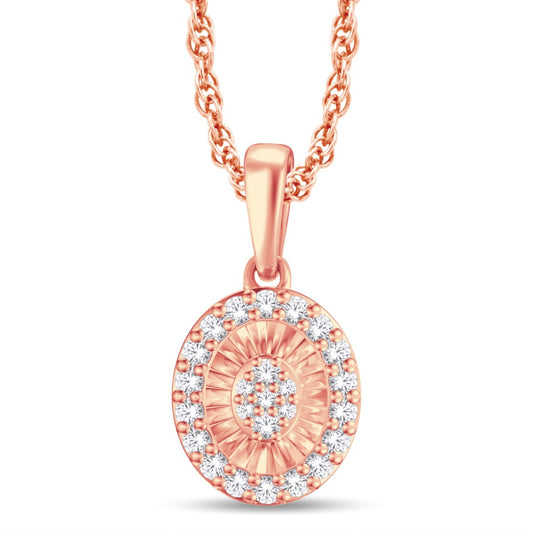 10 Karat Rose Gold 0.15 Carat Diamonds Oval Pendant-0826958-RG