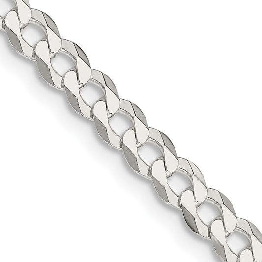 Sterling Silver 4.7mm Flat Curb Chain