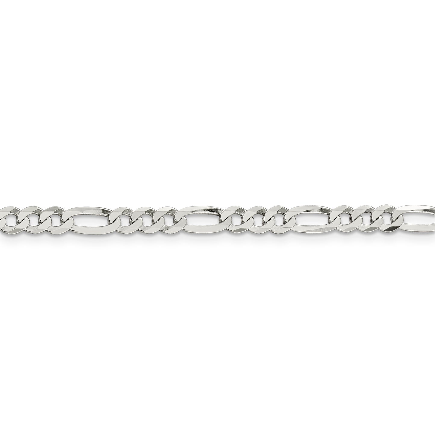 Sterling Silver 4.5mm Lightweight Flat Figaro Chain