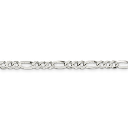 Sterling Silver 4.5mm Lightweight Flat Figaro Chain