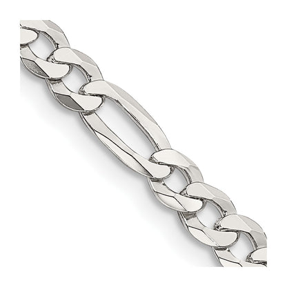 Sterling Silver 4.5mm Lightweight Flat Figaro Chain