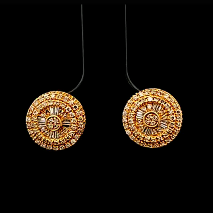 Elegant Gold Earrings 3/4 Ct. Diamond 10K Yellow Gold