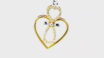 Elegant Heart Pendant 0.27 Diamond 10K Yellow Gold