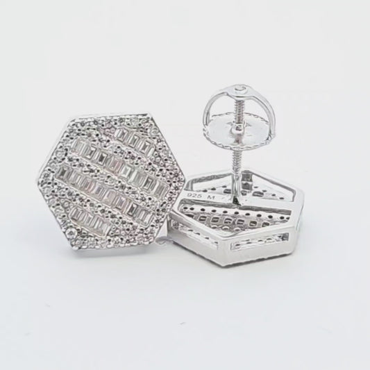 Sterling Silver VVS Moissanite 1.02 CTW Fancy Earring