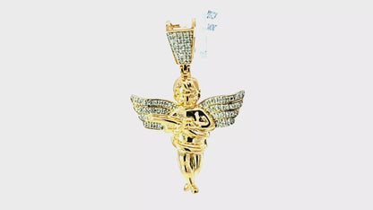 Angel Pendant 0.18 Ct. Diamond 10K Yellow Gold