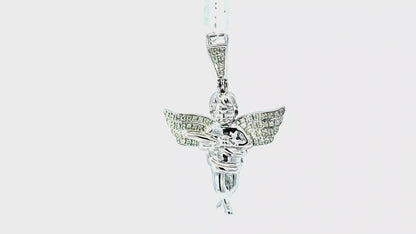 Angel Pendant 0.48 Ct. Diamond 10K White Gold