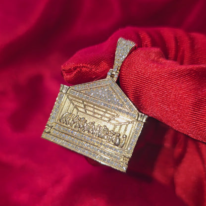 10k Last Supper Pendant with Diamond Detailing 1.25ctw Diamond