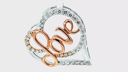 Love Heart Pendant 0.56 Ct. Diamond 10K Rose Gold