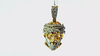 Jesus Face Pendant 0.875 Ct. Diamond 10K Gold