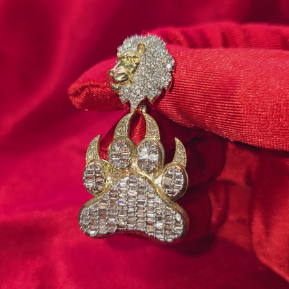 10k Yellow Gold Diamond Paw Pendant 3.0 ctw