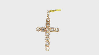 Elegant Cross Pendant 2.17 Ct. Diamond 10K Gold