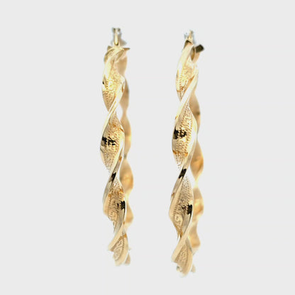 14KT Elegant Twisted Gold Earrings