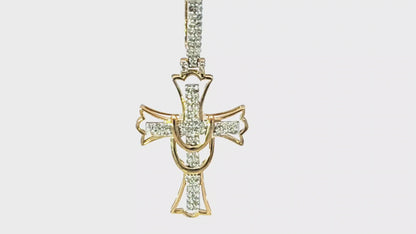 Fashion Diamond Cross 0.5 Ct. Diamond 10K Yellow Gold