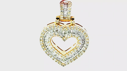 Baguette Heart Pendant 0.65 Ct. Diamond 10K Yellow Gold