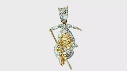 Fashion Reaper Pendant  10K Yellow Gold 3/4 Ctw Diamond