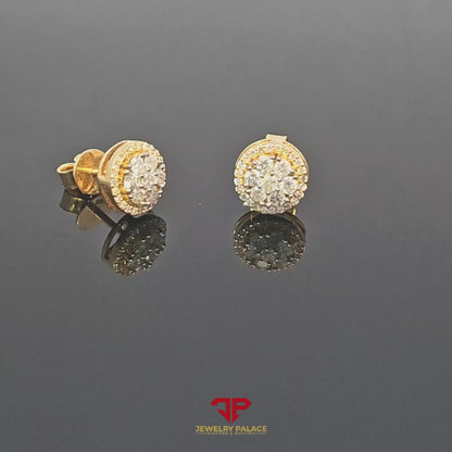 Fancy Round Diamond Earrings 0.62 Ct. Diamond 10K Gold