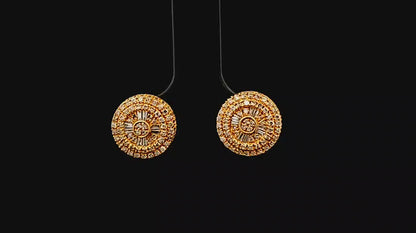 Elegant Gold Earrings 3/4 Ct. Diamond 10K Yellow Gold