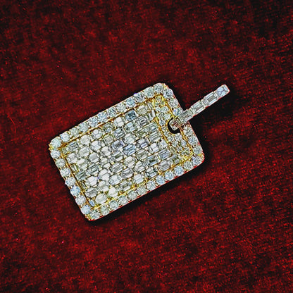 Baguette Tag Diamond Pendant 7 ct. 10K Yellow Gold