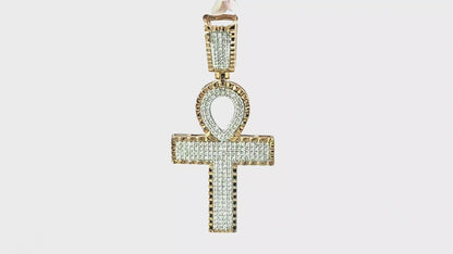 Ankh Pendant 0.5 Ct. Diamond 10K Yellow Gold