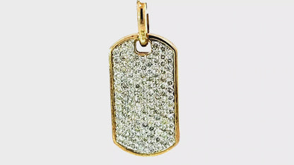 Iced-out Diamond Dog Tag 2 Ct. Diamond Yellow Gold